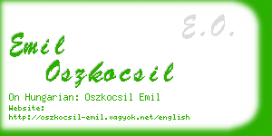 emil oszkocsil business card
